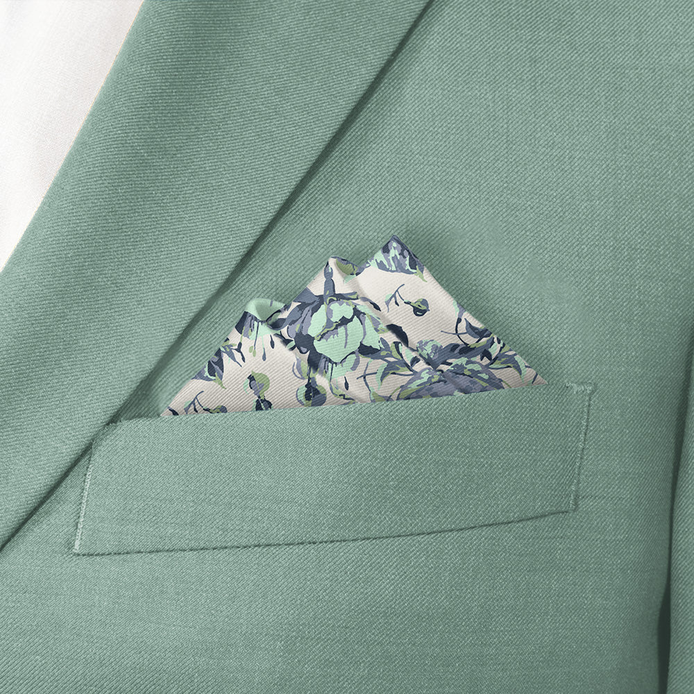 Abstract Floral Pocket Square - Stairs Fold - Knotty Tie Co.