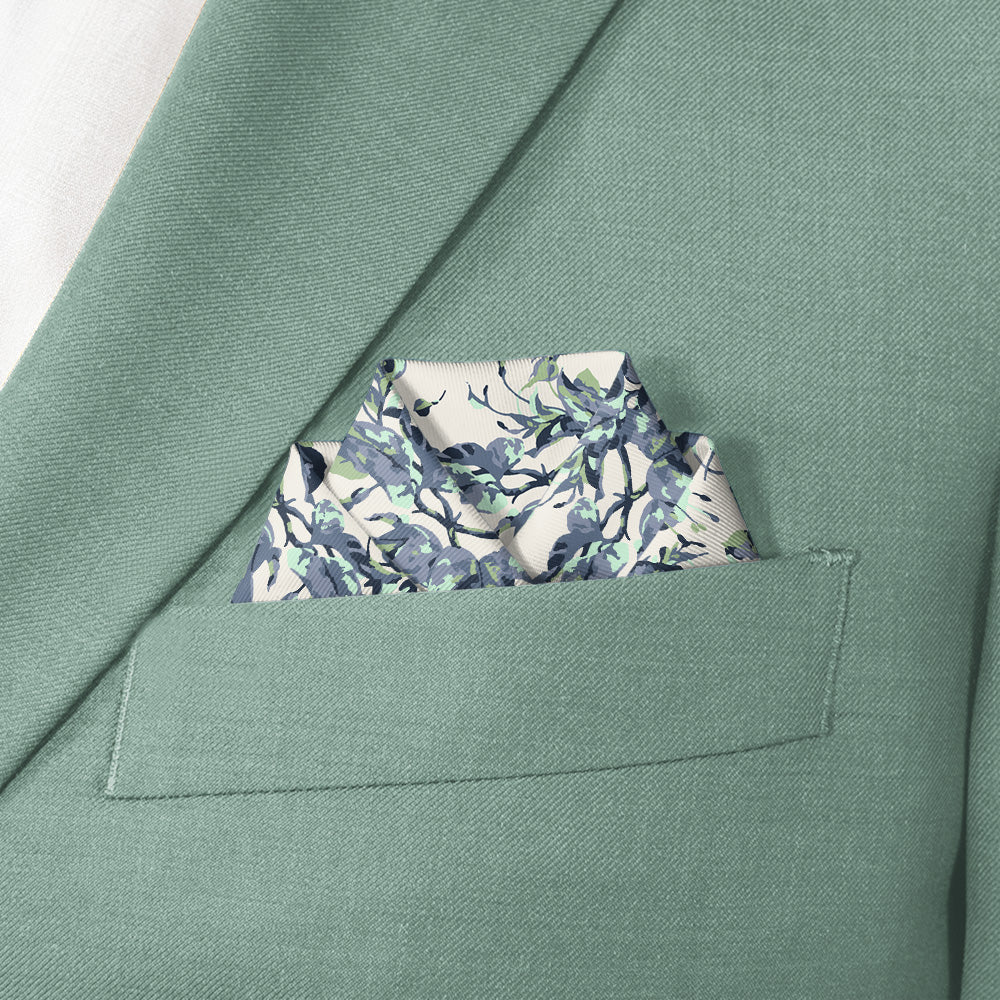 Abstract Floral Pocket Square - Scalloped Fold - Knotty Tie Co.