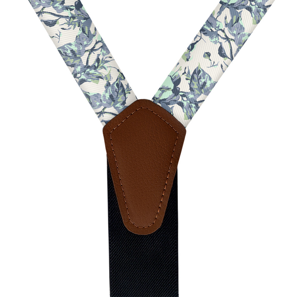 Abstract Floral Suspenders - Vegan Leather Y-Back - Knotty Tie Co.