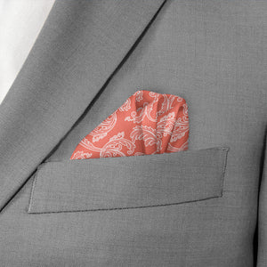 Adorned Paisley Pocket Square - Wave Fold - Knotty Tie Co.