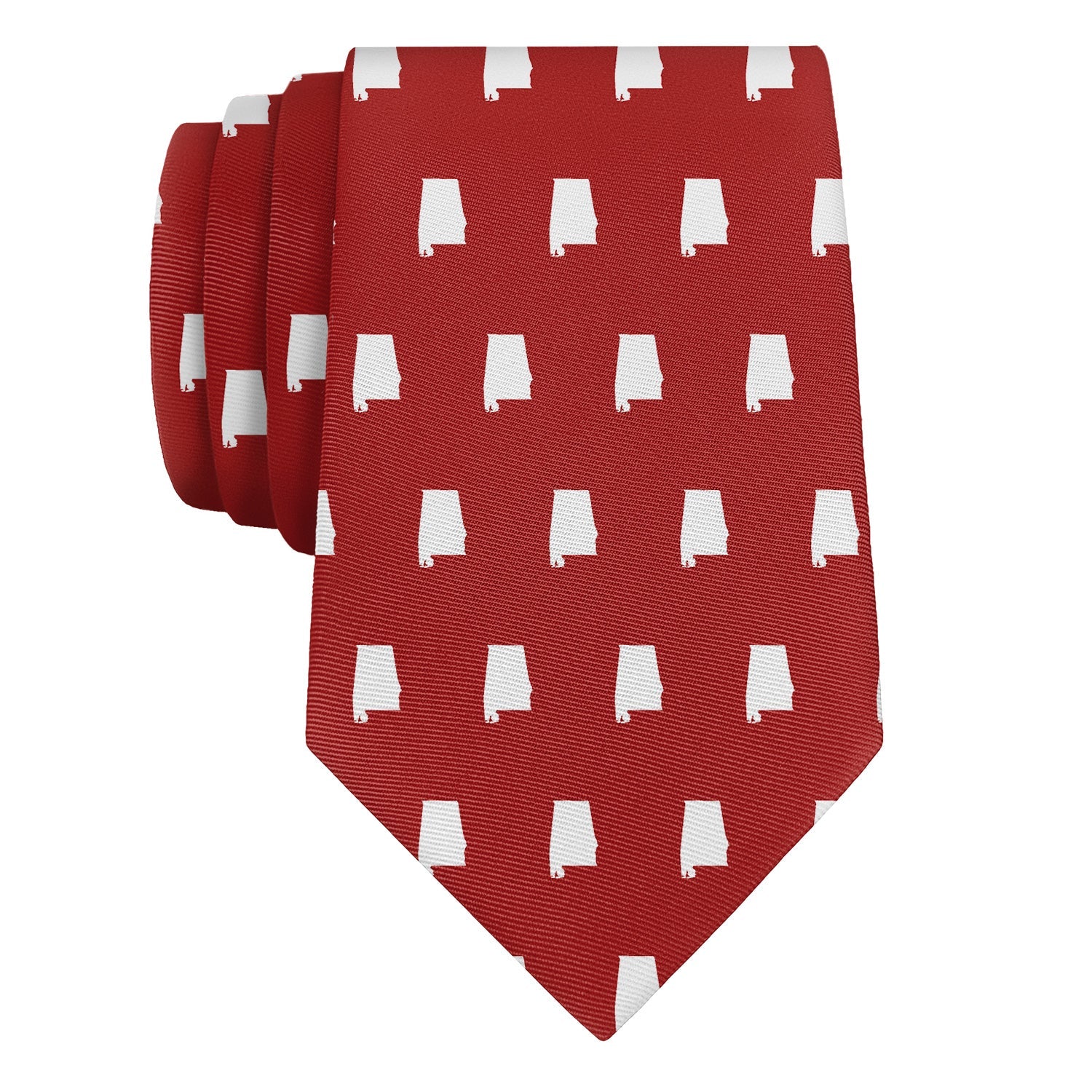 Alabama State Outline Necktie - Rolled - Knotty Tie Co.
