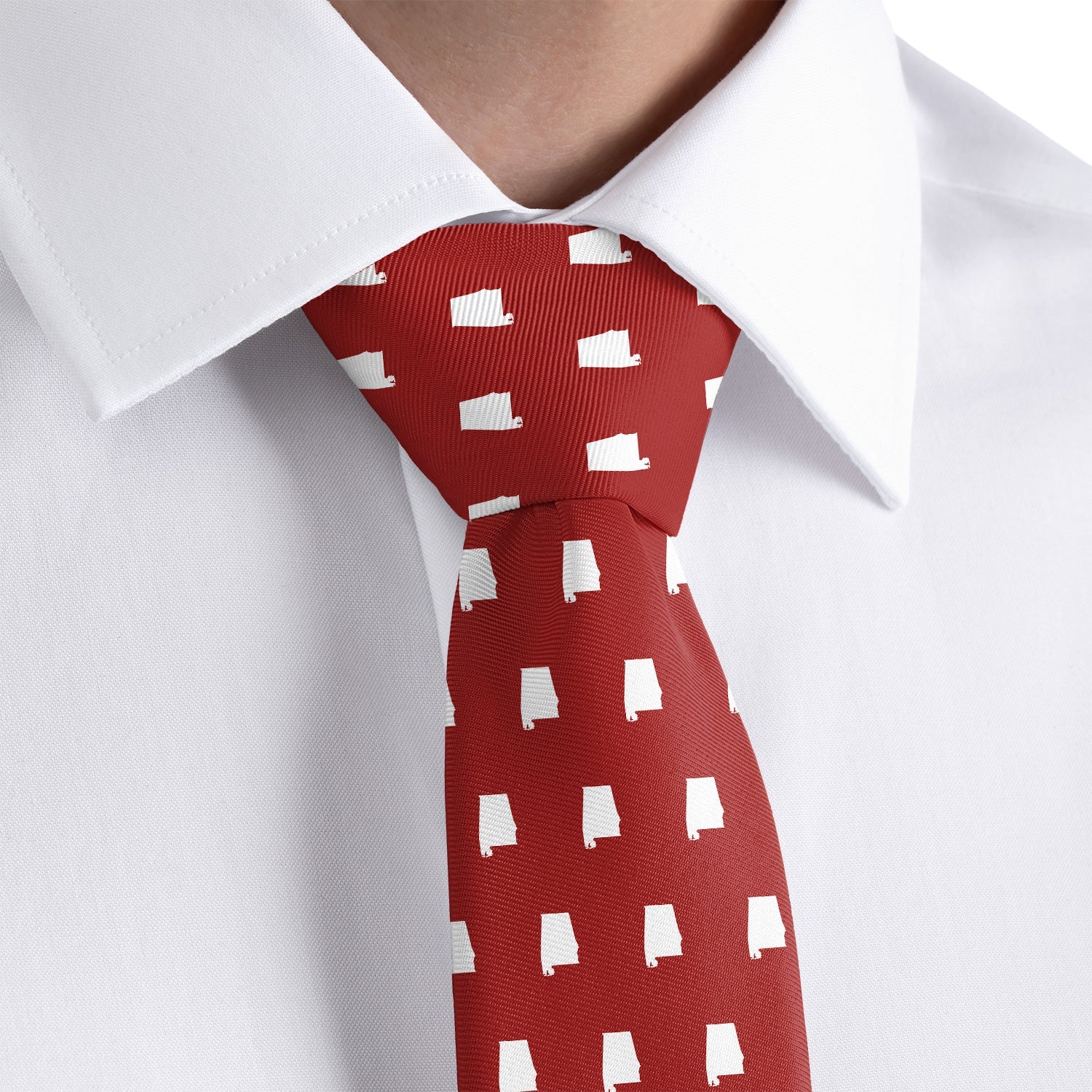 Alabama State Outline Necktie - Rolled - Knotty Tie Co.