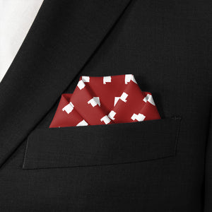 Alabama State Outline Pocket Square - Scalloped Fold - Knotty Tie Co.