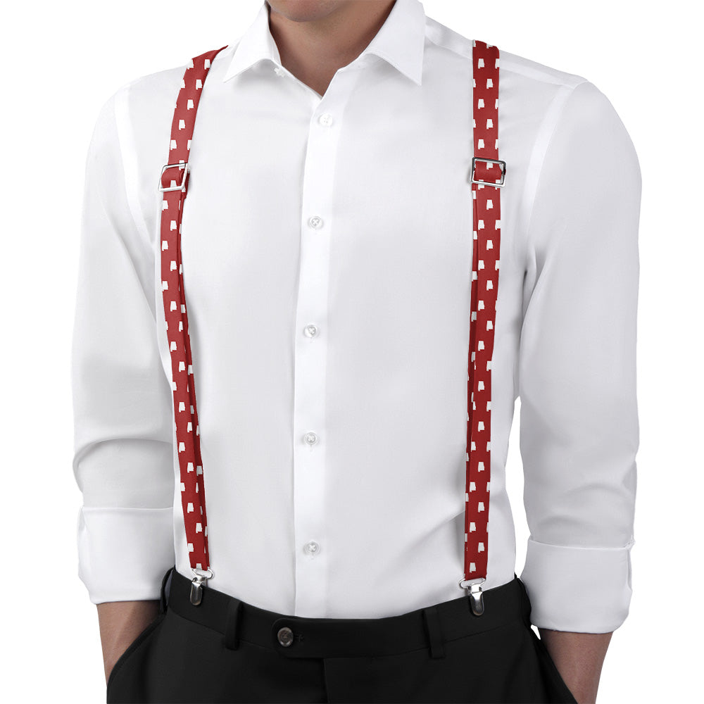 Alabama State Outline Suspenders - Main View - Knotty Tie Co.