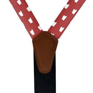 Alabama State Outline Suspenders - Vegan Leather Y-Back - Knotty Tie Co.