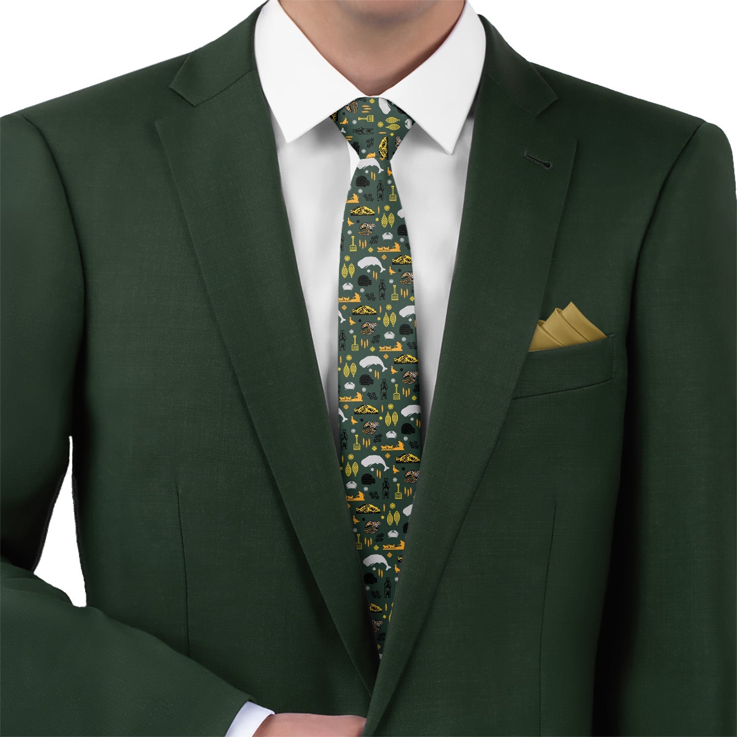 Alaska State Heritage Necktie - Matching Pocket Square - Knotty Tie Co.