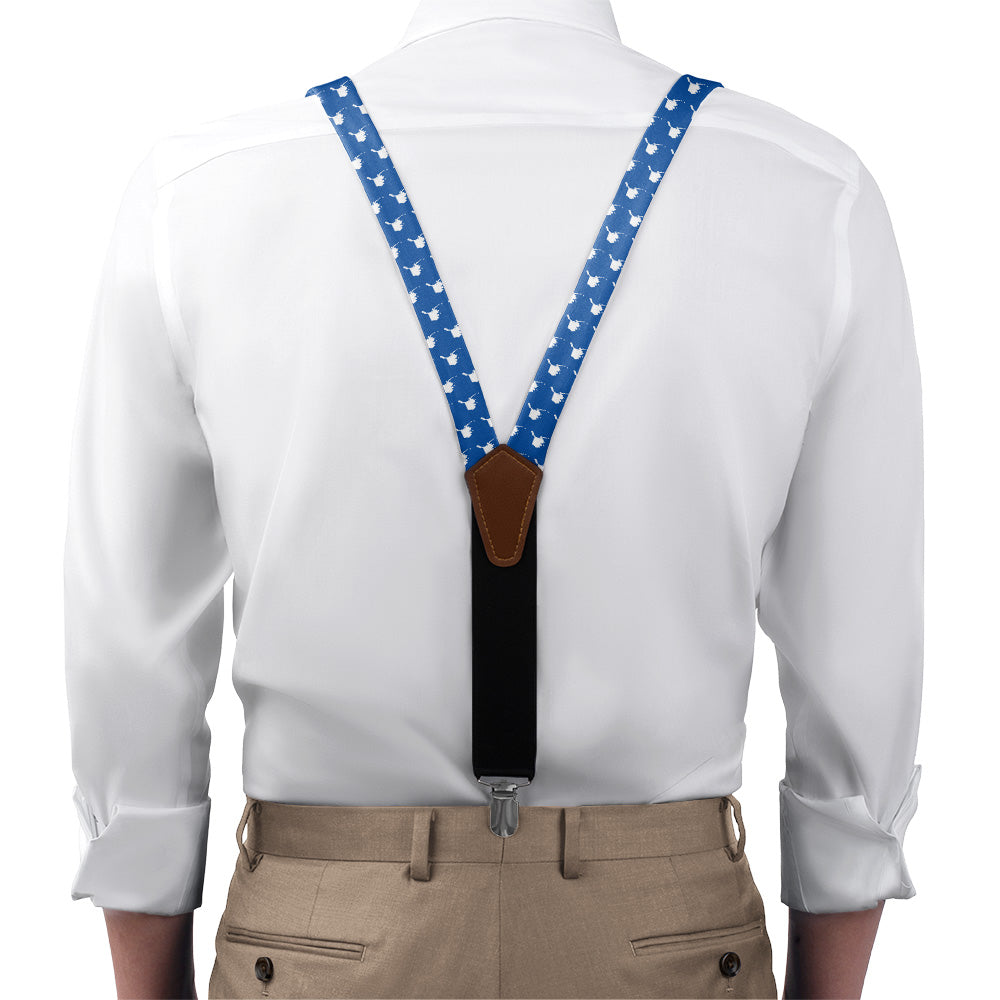 Alaska State Outline Suspenders - On Model Front View - Knotty Tie Co.