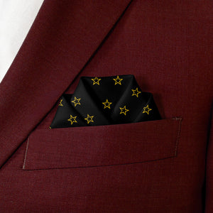 All Stars Pocket Square - Scalloped Fold - Knotty Tie Co.