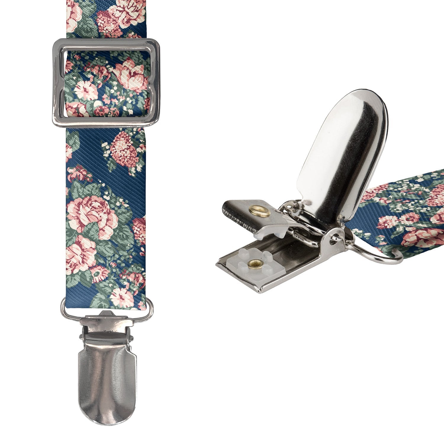 Allison Floral Suspenders - Vegan Leather Y-Back - Knotty Tie Co.