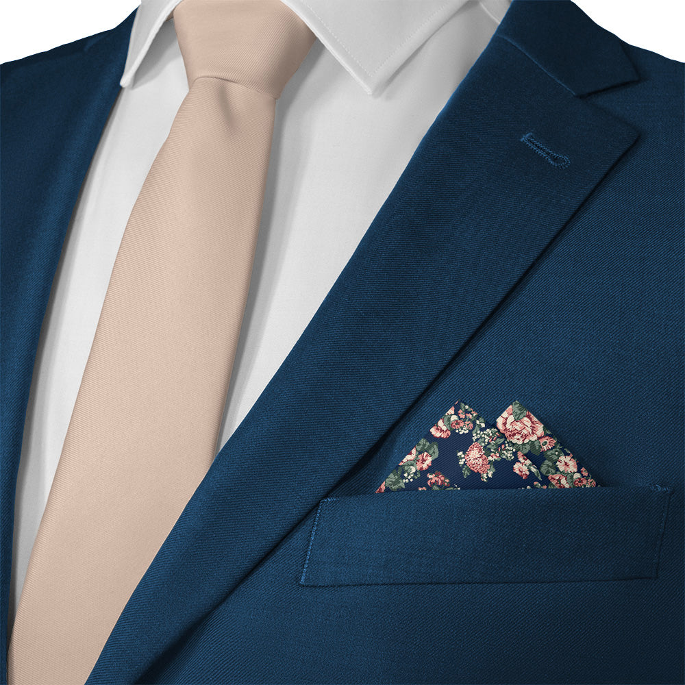 Allison Floral Pocket Square - Matching Necktie- Knotty Tie Co.