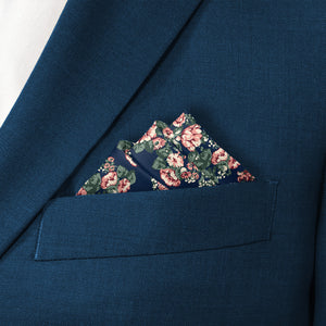 Allison Floral Pocket Square - Stairs Fold - Knotty Tie Co.