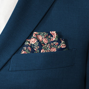 Allison Floral Pocket Square - Scalloped Fold - Knotty Tie Co.