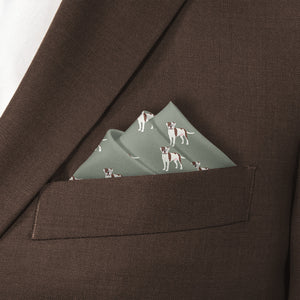 American Bulldog Pocket Square - Stairs Fold - Knotty Tie Co.