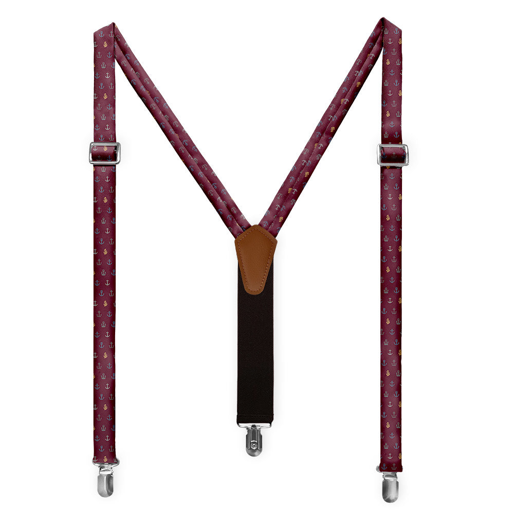 Anchors Away Suspenders - Full Front View - Knotty Tie Co.