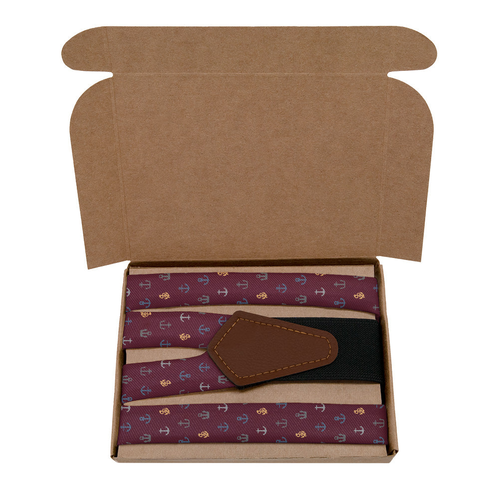 Anchors Away Suspenders - Kraft Gift Box Packaging - Knotty Tie Co.