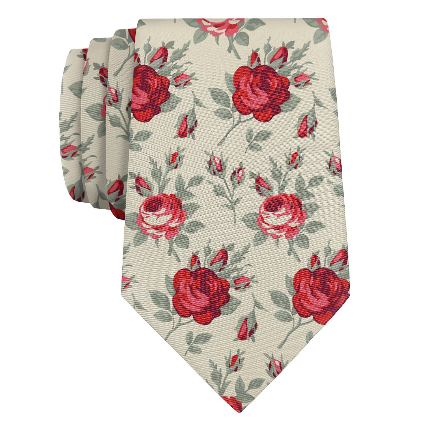 Antique Rose Necktie - Rolled - Knotty Tie Co.
