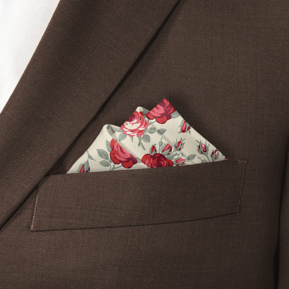 Antique Rose Pocket Square - Stairs Fold - Knotty Tie Co.