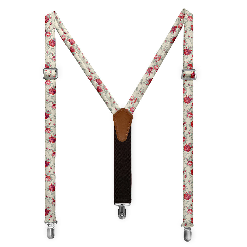 Antique Rose Suspenders - Full Front View - Knotty Tie Co.