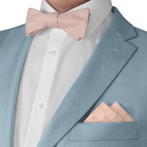 Arcadia Geometric Pocket Square - Matching Bow Tie - Knotty Tie Co.