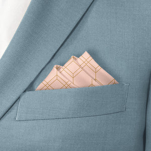 Arcadia Geometric Pocket Square - Stairs Fold - Knotty Tie Co.