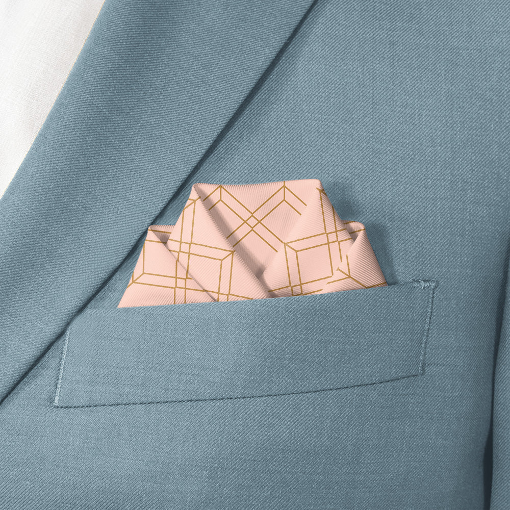 Arcadia Geometric Pocket Square - Scalloped Fold - Knotty Tie Co.