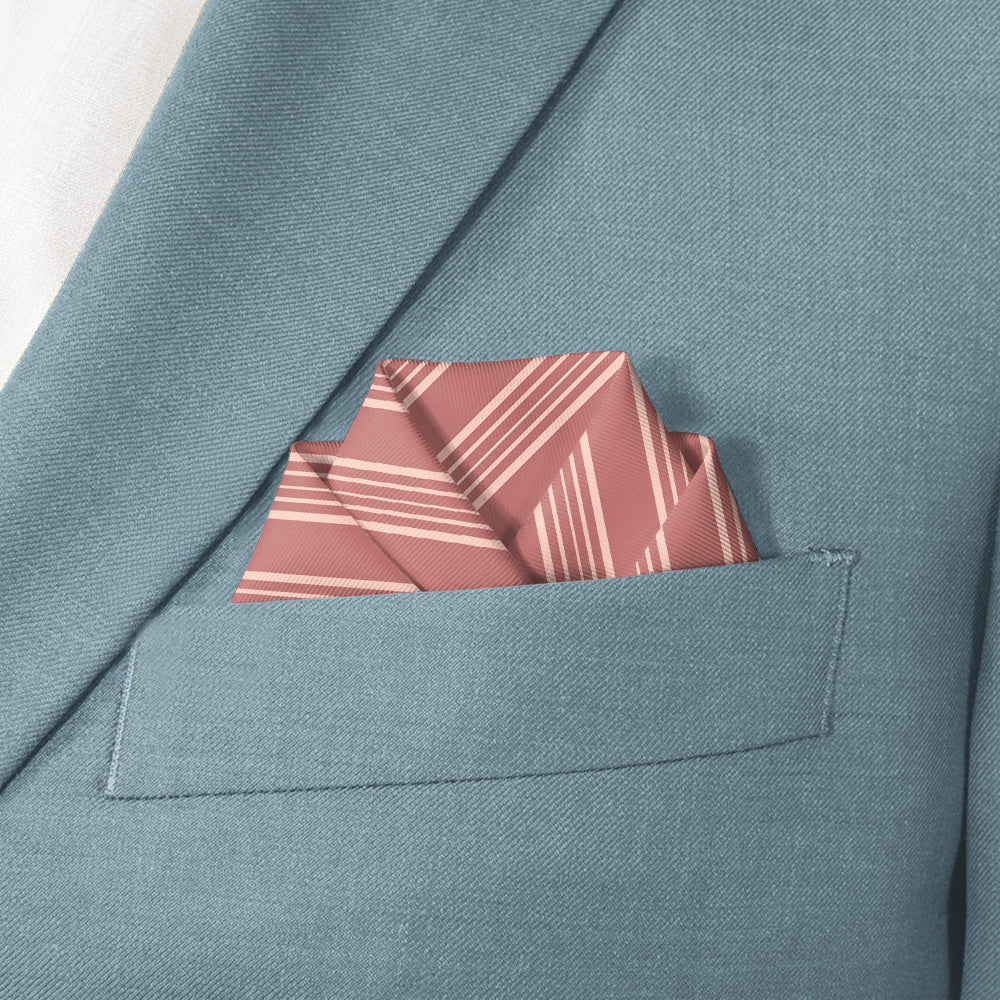 Archer Stripe Pocket Square - Scalloped Fold - Knotty Tie Co.