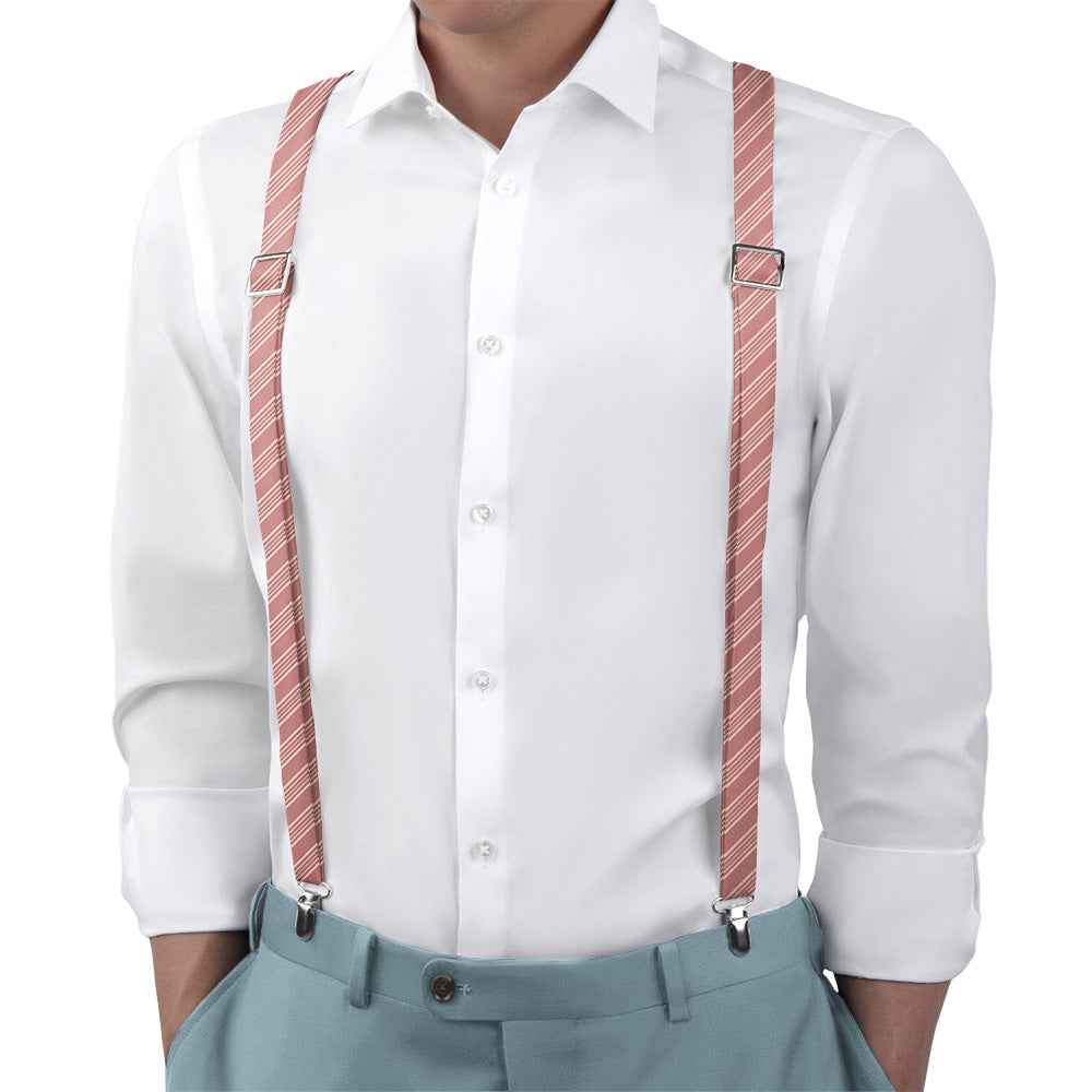 Archer Stripe Suspenders - On Model Back View - Knotty Tie Co.