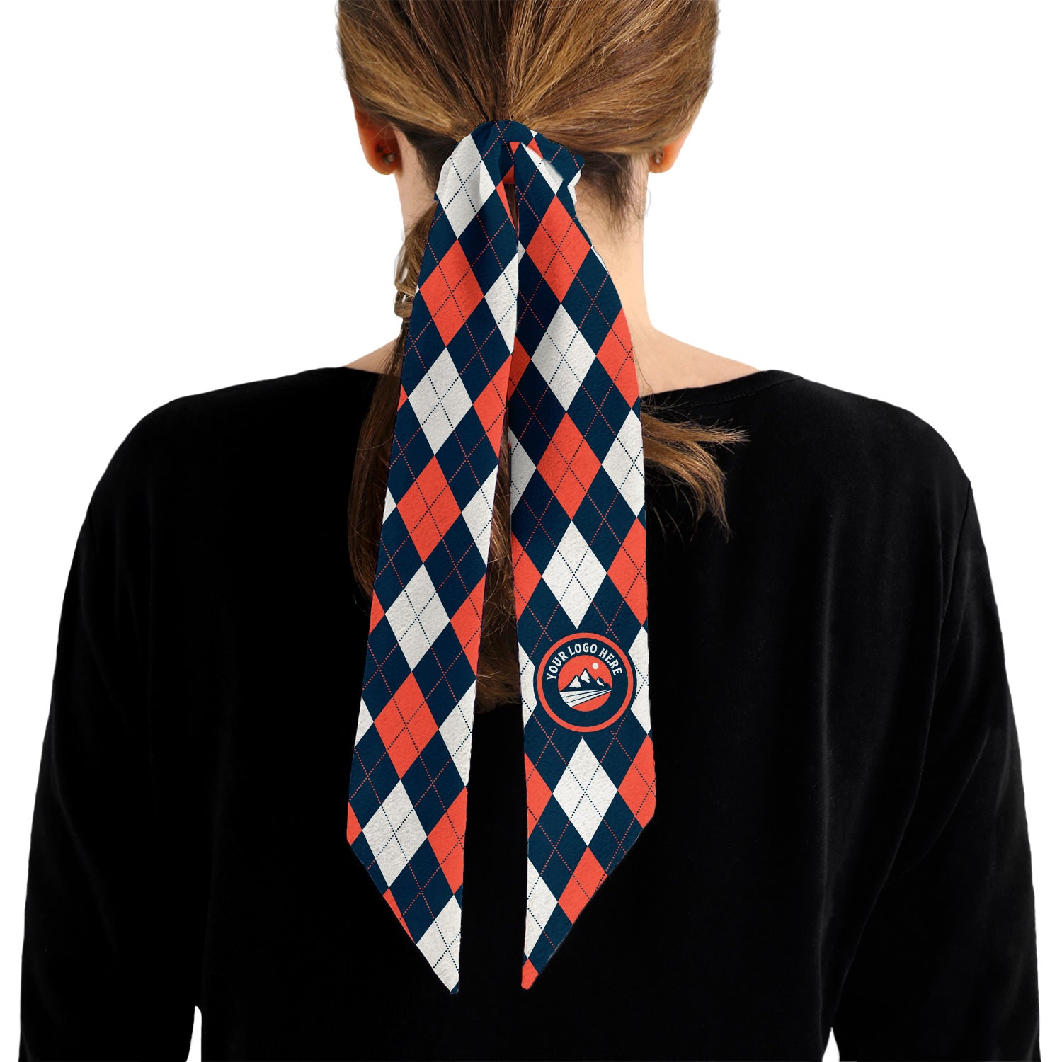 Argyle 1 Hair Pony Tail Logo Scarf - Knotty Tie Co.