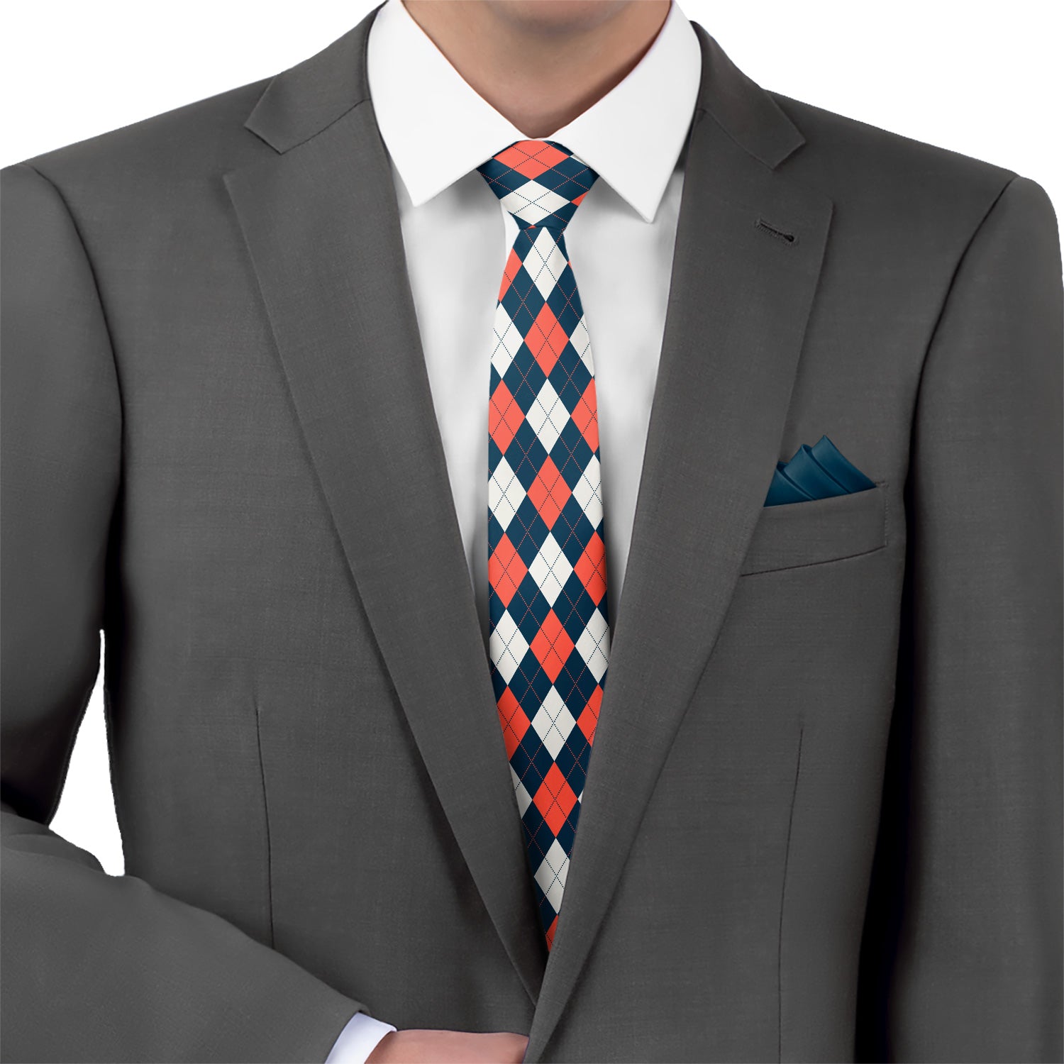 Custom Argyle 1 Logo Tie - Suit - Knotty Tie Co.