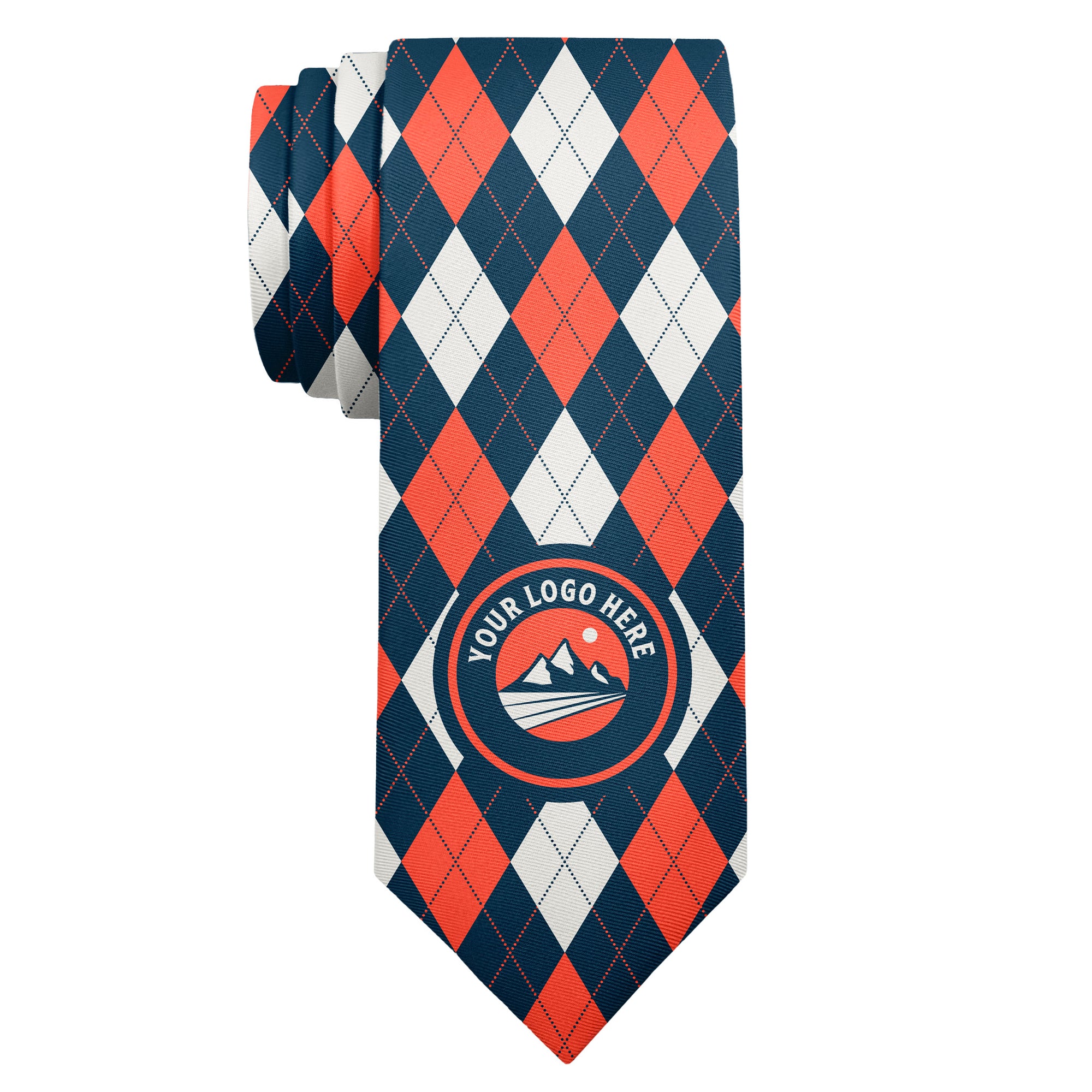 Custom Argyle 1 Logo Tie - Long Roll - Knotty Tie Co.