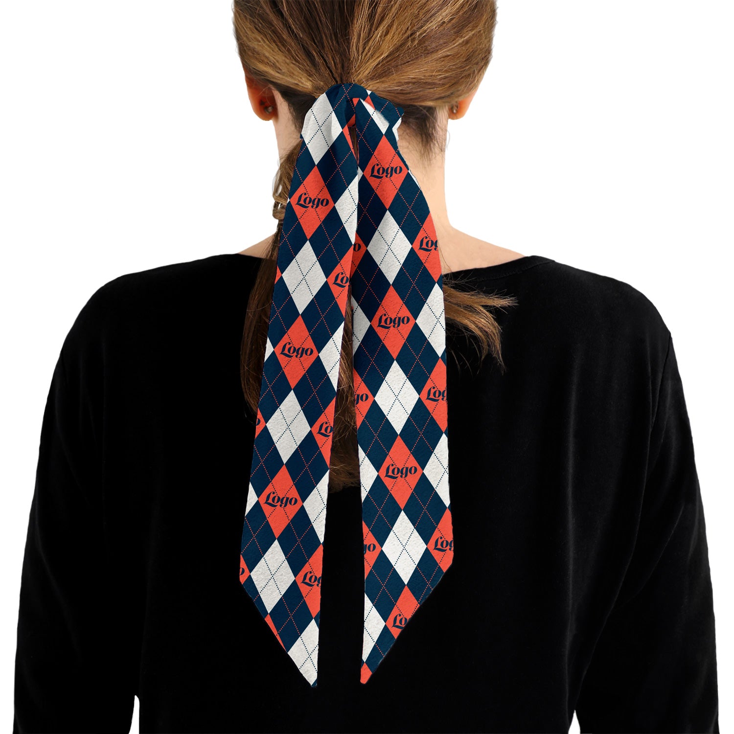 Argyle 2 Hair Pony Tail Logo Scarf - Knotty Tie Co.