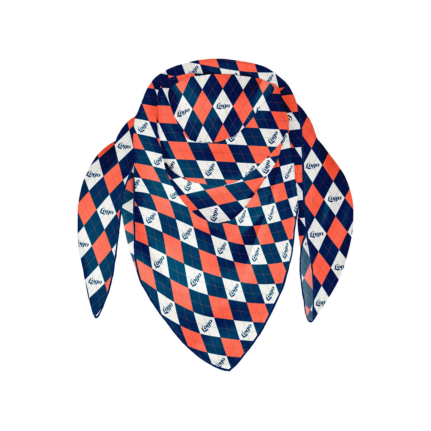 Argyle 2 Square Chiffon Logo Scarf - Knotty Tie Co.