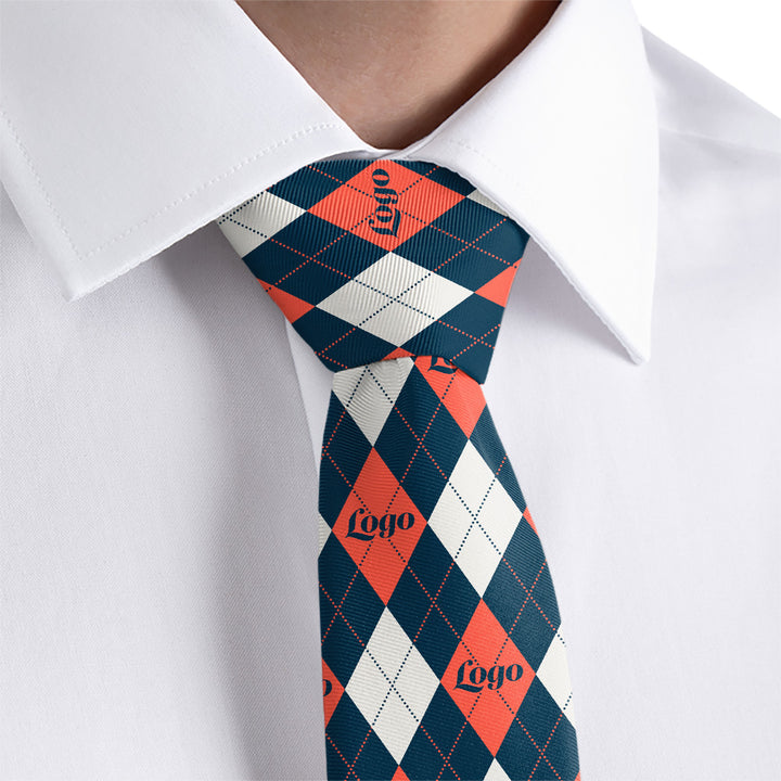 Custom Argyle 2 Logo Tie - Dress Shirt - Knotty Tie Co.