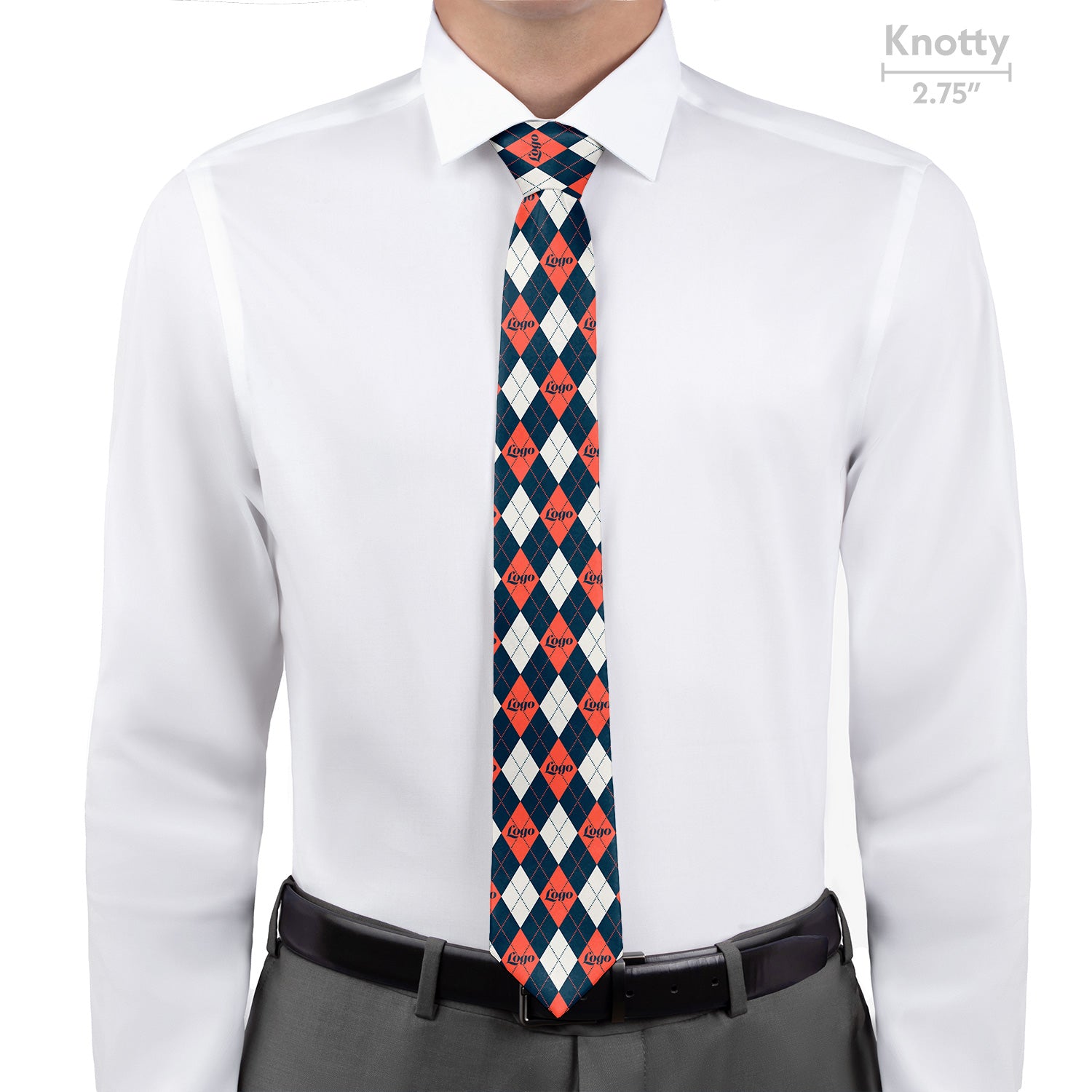 Custom Argyle 2 Logo Tie - Knotty - Knotty Tie Co.