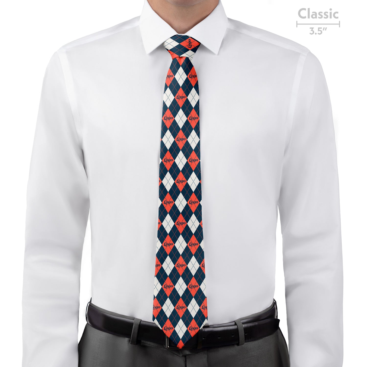 Custom Argyle 2 Logo Tie - Classic - Knotty Tie Co.