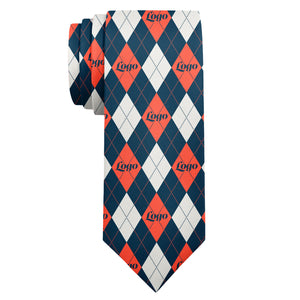 Custom Argyle 2 Logo Tie - Long Roll - Knotty Tie Co.