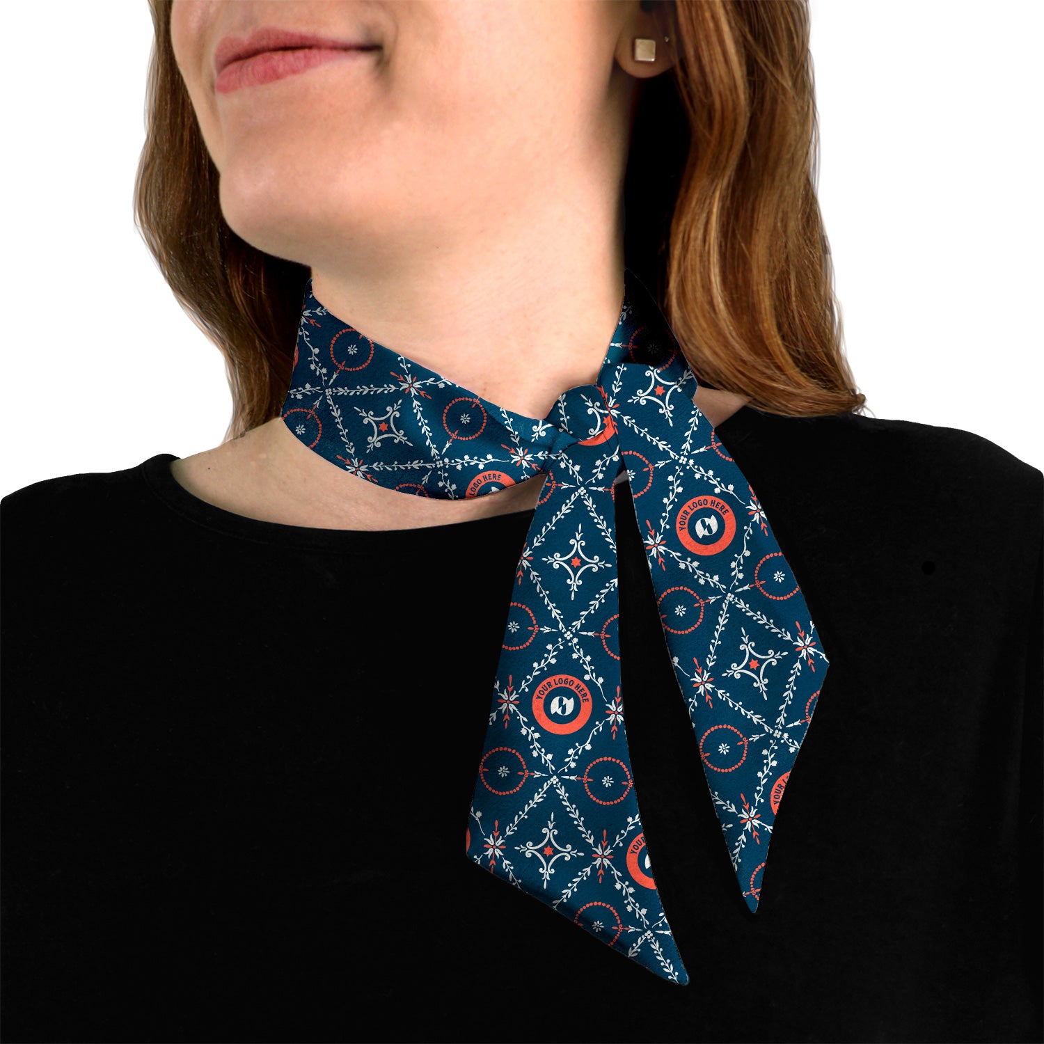 Argyle Floral 2 Hair Neck Logo Scarf - Knotty Tie Co.