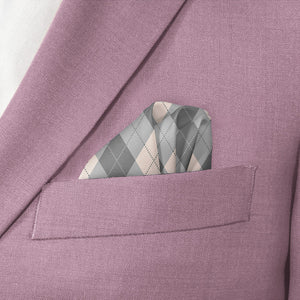 Argyle Plaid Pocket Square - Wave Fold - Knotty Tie Co.