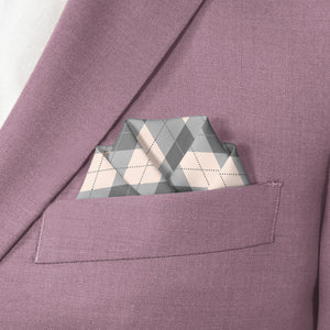 Argyle Plaid Pocket Square - Scalloped Fold - Knotty Tie Co.