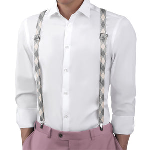 Argyle Plaid Suspenders - On Model Back View - Knotty Tie Co.