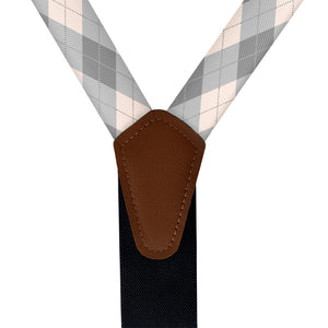 Argyle Plaid Suspenders - Vegan Leather Y-Back - Knotty Tie Co.