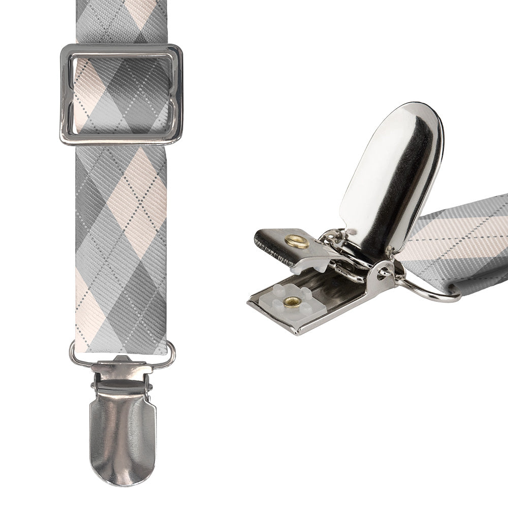 Argyle Plaid Suspenders - Hardware and Strap - Knotty Tie Co.