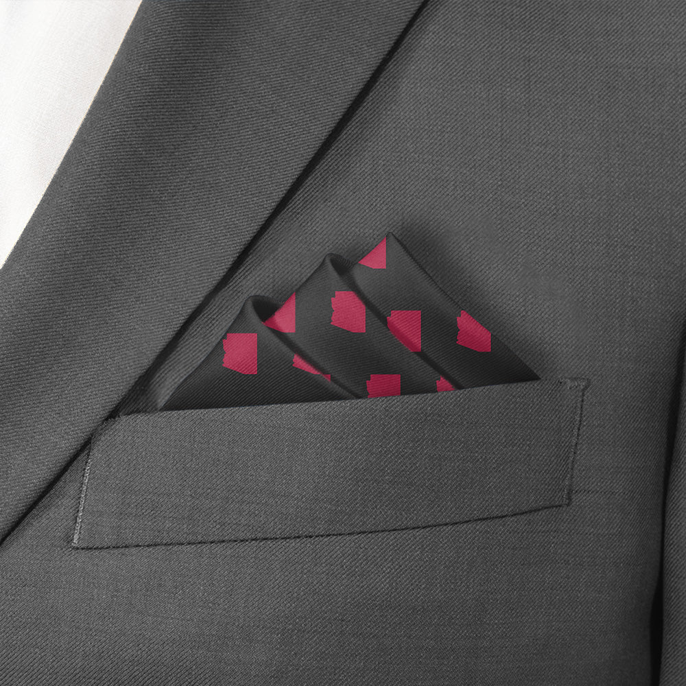 Arizona State Outline Pocket Square - Stairs Fold - Knotty Tie Co.