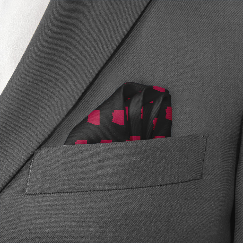 Arizona State Outline Pocket Square - Wave Fold - Knotty Tie Co.