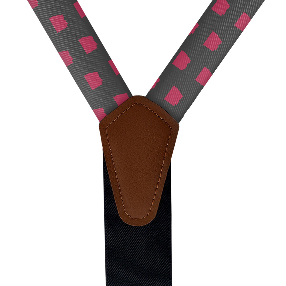 Arizona State Outline Suspenders - Vegan Leather Y-Back - Knotty Tie Co.