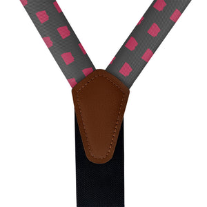 Arizona State Outline Suspenders - Vegan Leather Y-Back - Knotty Tie Co.