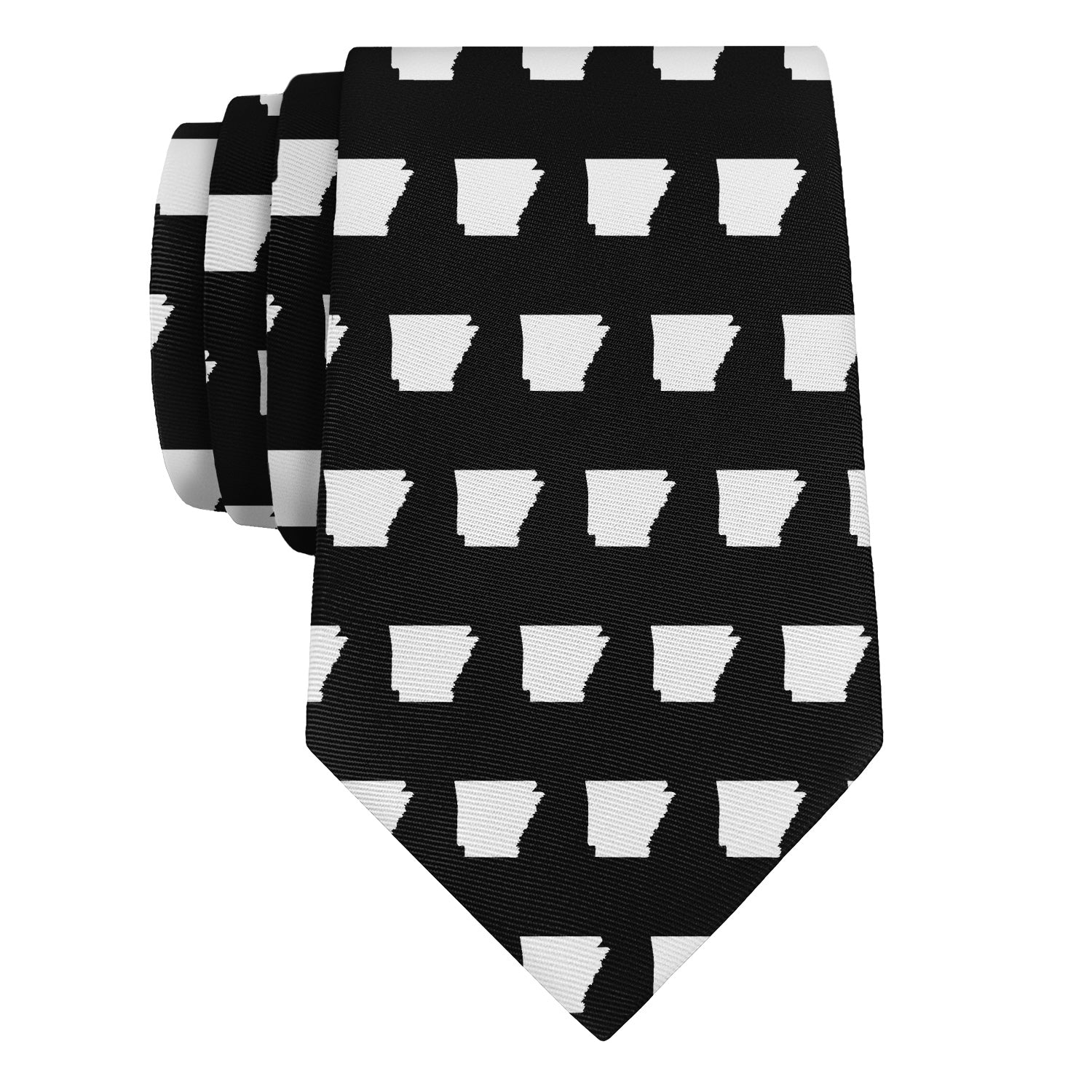 Arkansas State Outline Necktie - Rolled - Knotty Tie Co.