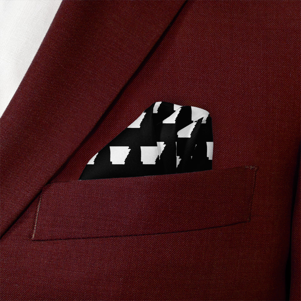 Arkansas State Outline Pocket Square - Wave Fold - Knotty Tie Co.