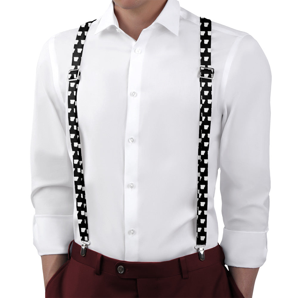 Arkansas State Outline Suspenders - Main View - Knotty Tie Co.