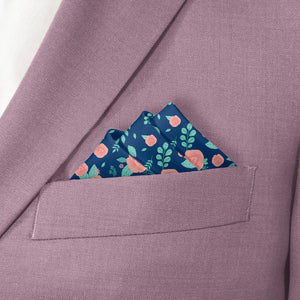 Asta Floral Pocket Square - Stairs Fold - Knotty Tie Co.